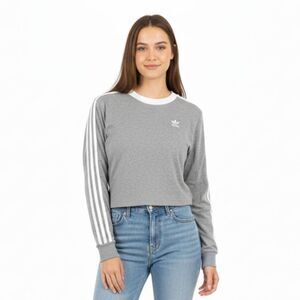 Adidas White and Gray Crewneck Long Sleeve Women’s Size Small